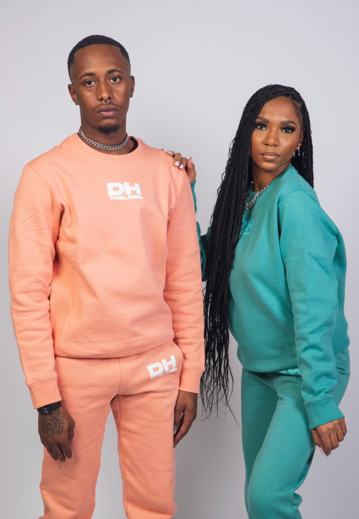 DH Crewneck x Sweats Salmon Pink Set